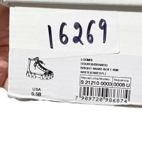 SCHUTZ LOOMIS WHITE SNAKE HIGH CANO TRACTOR SNEAKERS - Picture 7 of 13